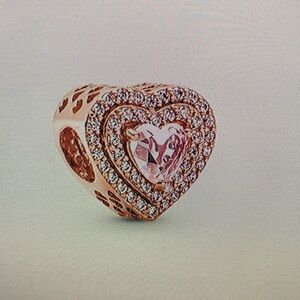 Pandora Rose Gold Heart Ring with Pink Crystal